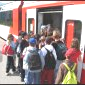 Montée dans train